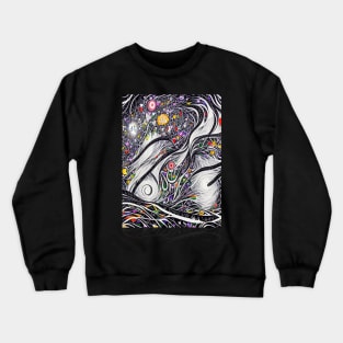 Spiral Galaxy Drawing Black Hearts Space Crewneck Sweatshirt